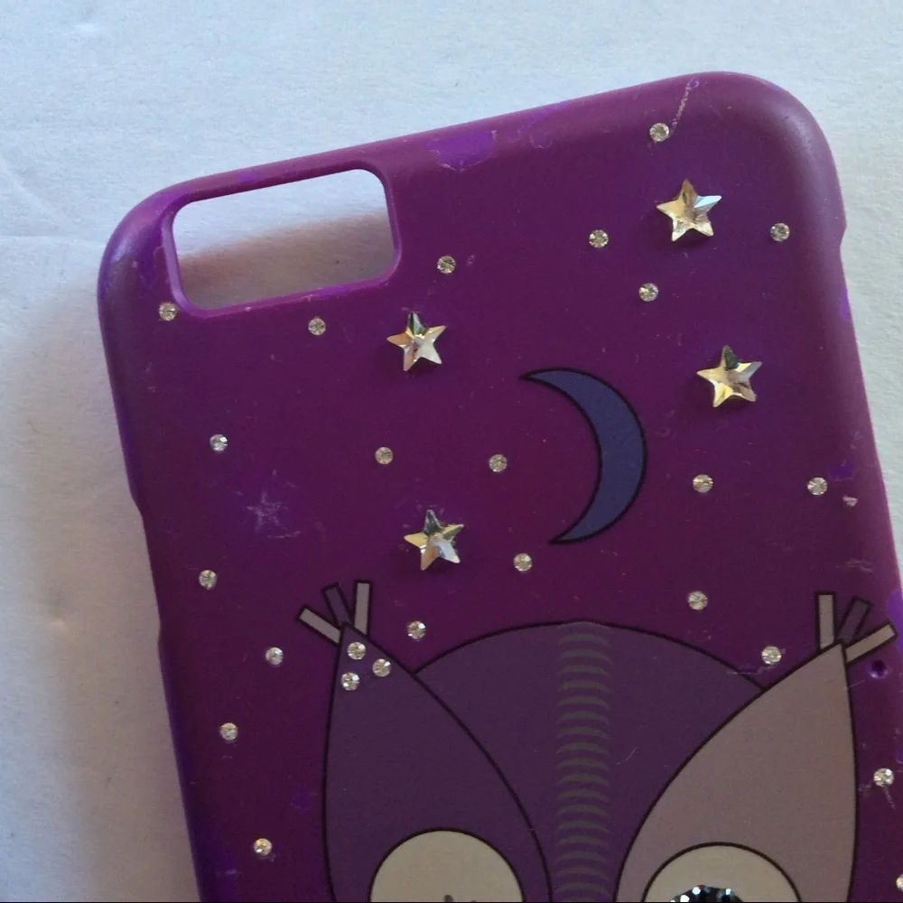 SWAROVSKI PURPLE CALLIE OWL I PHONE 6/6S/7/8/SE PURPLE OWL PHONE CASE